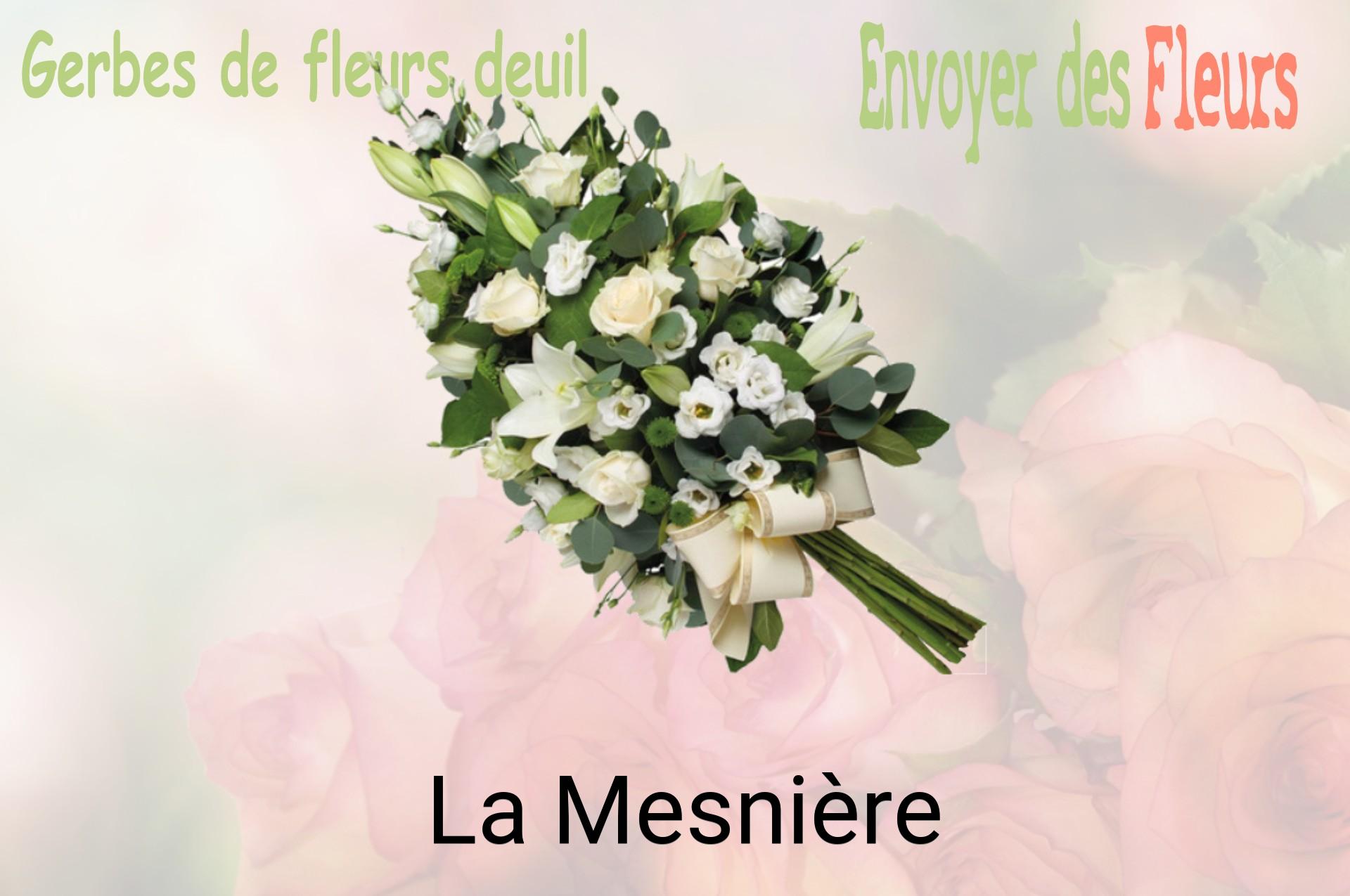 Gerbe de fleurs de deuil livrée à La Mesnière